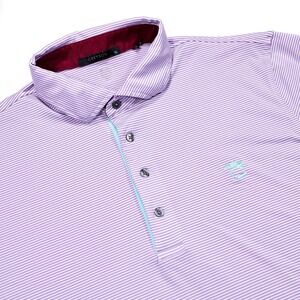 GREYSON Mens XL Purple Striped Short Sleeve Performance Athletic Golf Polo Shirt